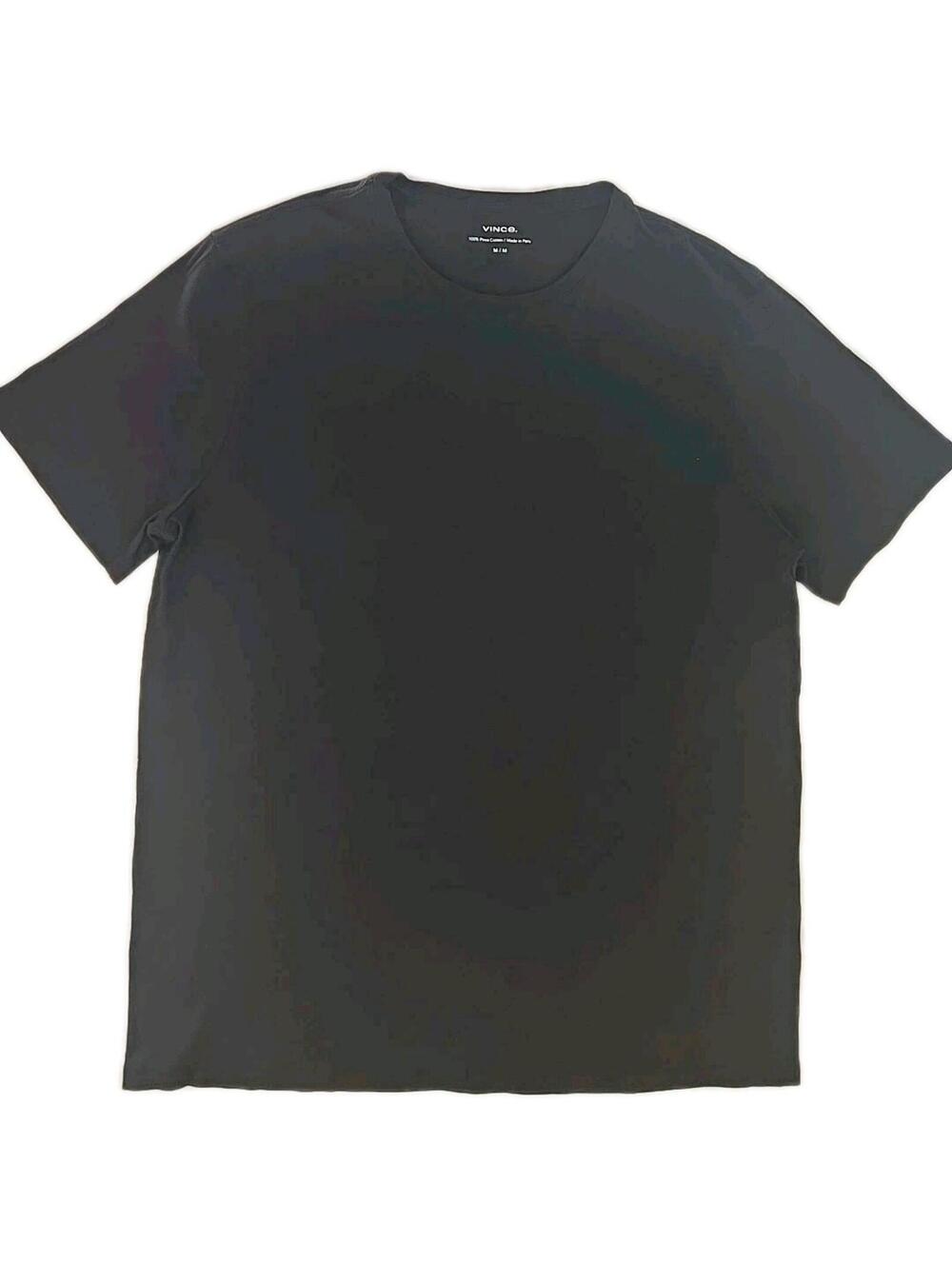 Vince Soft Pima Cotton Crew Neck T-Shirt Black Size M